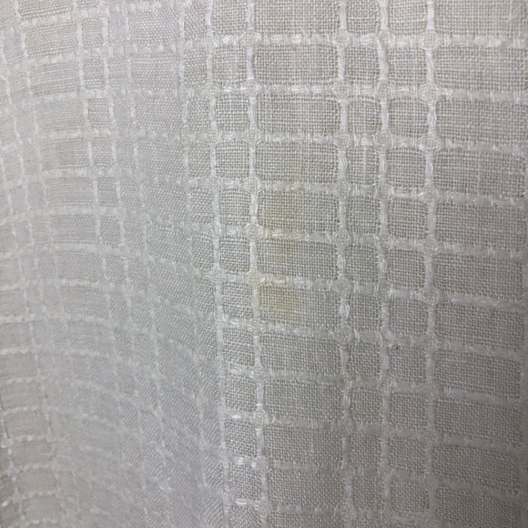 Flax Pale Yellow Square Plaid Short Sleeve Linen Blouse M - Picture 4 of 5